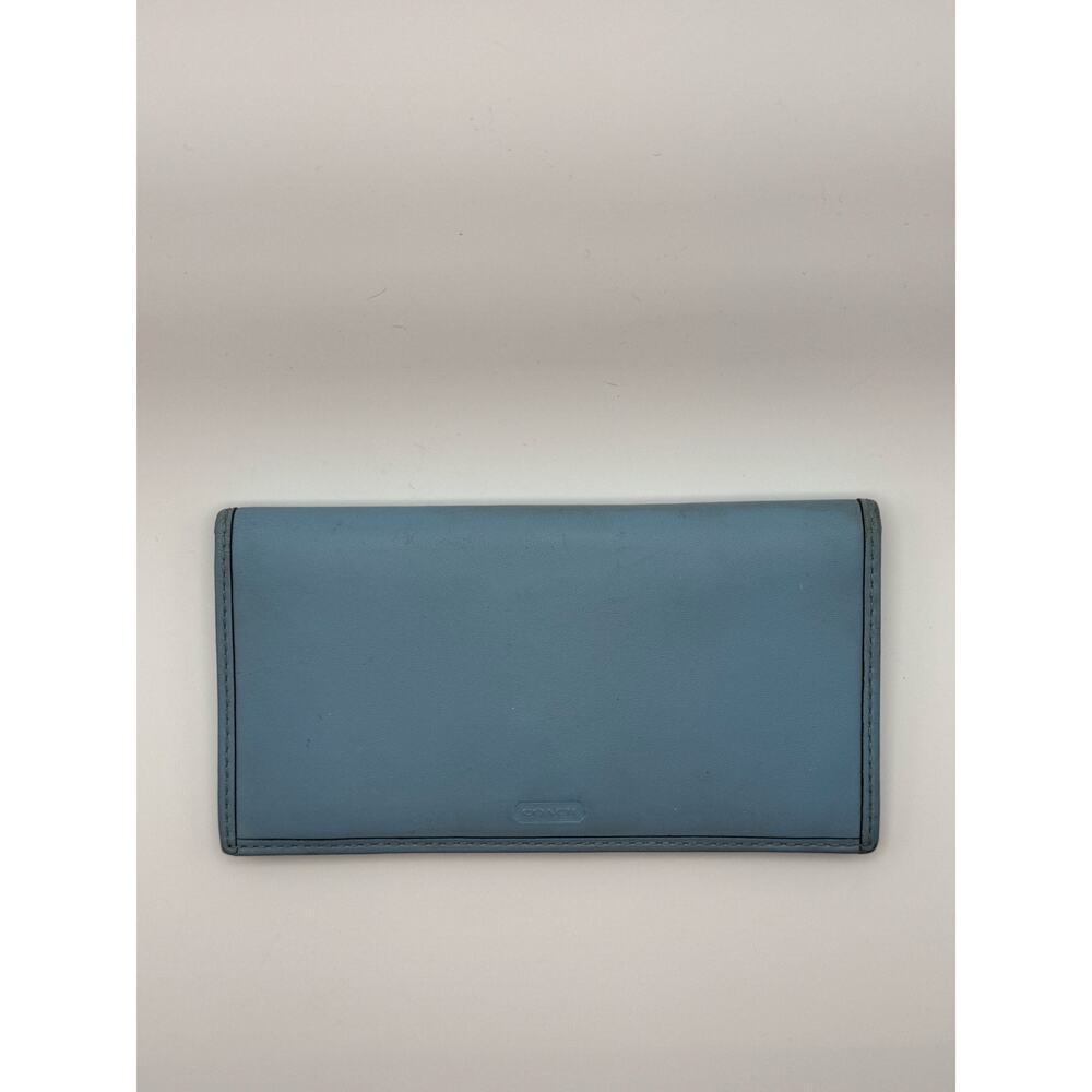 COACH Blue Leather Card Holder TBE